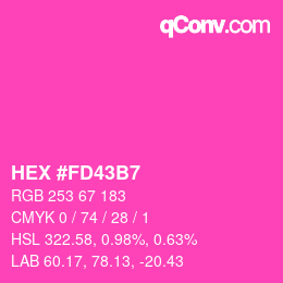 Color code: HEX #FD43B7 | qconv.com