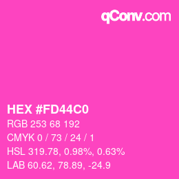 カラーコード: HEX #FD44C0 | qconv.com