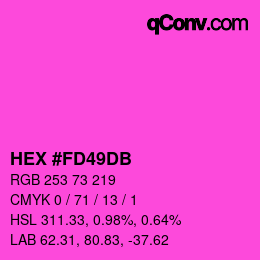 カラーコード: HEX #FD49DB | qconv.com