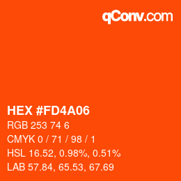 Color code: HEX #FD4A06 | qconv.com