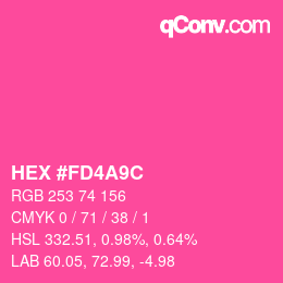 Color code: HEX #FD4A9C | qconv.com