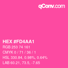 Código de color: HEX #FD4AA1 | qconv.com