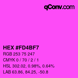 Color code: HEX #FD4BF7 | qconv.com