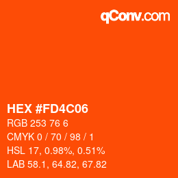 Color code: HEX #FD4C06 | qconv.com