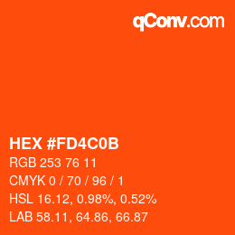 Color code: HEX #FD4C0B | qconv.com