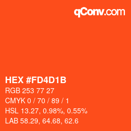 カラーコード: HEX #FD4D1B | qconv.com