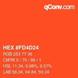 Color code: HEX #FD4D24 | qconv.com