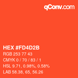 颜色代码: HEX #FD4D2B | qconv.com