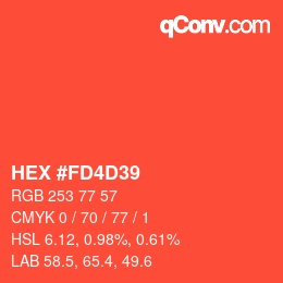 Color code: HEX #FD4D39 | qconv.com