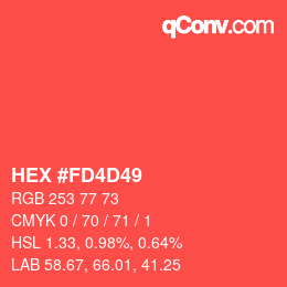 Color code: HEX #FD4D49 | qconv.com