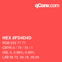 Farbcode: HEX #FD4D4D | qconv.com