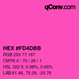 颜色代码: HEX #FD4DBB | qconv.com