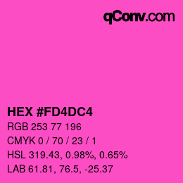 颜色代码: HEX #FD4DC4 | qconv.com