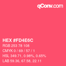 Color code: HEX #FD4E6C | qconv.com