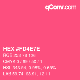 Color code: HEX #FD4E7E | qconv.com