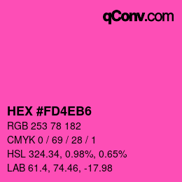 カラーコード: HEX #FD4EB6 | qconv.com