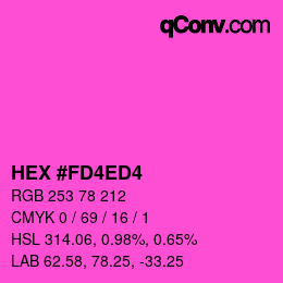 Color code: HEX #FD4ED4 | qconv.com