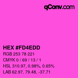 颜色代码: HEX #FD4EDD | qconv.com