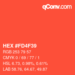 Color code: HEX #FD4F39 | qconv.com