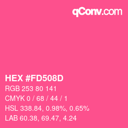 Color code: HEX #FD508D | qconv.com