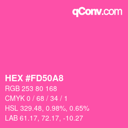 Color code: HEX #FD50A8 | qconv.com