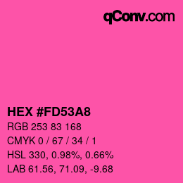カラーコード: HEX #FD53A8 | qconv.com