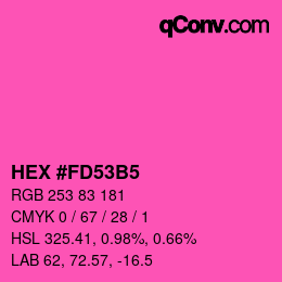 カラーコード: HEX #FD53B5 | qconv.com