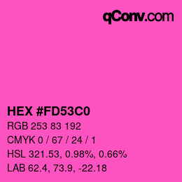 Color code: HEX #FD53C0 | qconv.com