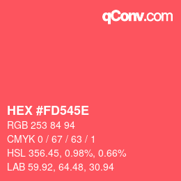 Color code: HEX #FD545E | qconv.com