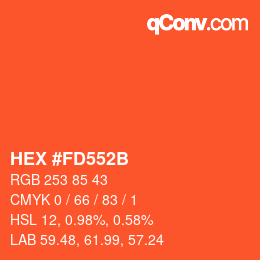 Código de color: HEX #FD552B | qconv.com