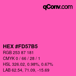 カラーコード: HEX #FD57B5 | qconv.com