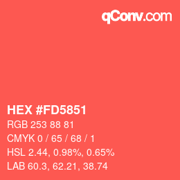 Color code: HEX #FD5851 | qconv.com