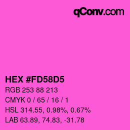 カラーコード: HEX #FD58D5 | qconv.com