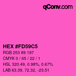 カラーコード: HEX #FD59C5 | qconv.com