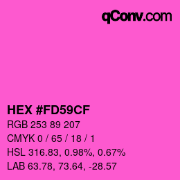 Color code: HEX #FD59CF | qconv.com