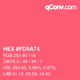 カラーコード: HEX #FD5A74 | qconv.com