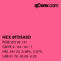 カラーコード: HEX #FD5A8D | qconv.com
