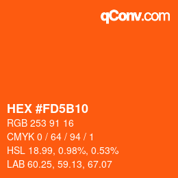 Color code: HEX #FD5B10 | qconv.com