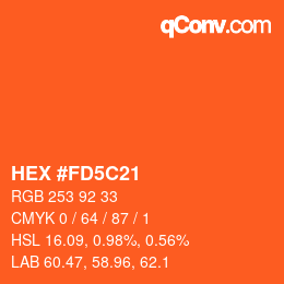 Color code: HEX #FD5C21 | qconv.com