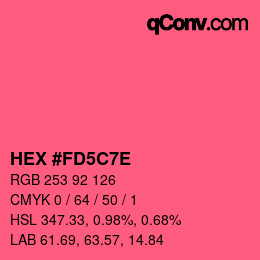 カラーコード: HEX #FD5C7E | qconv.com