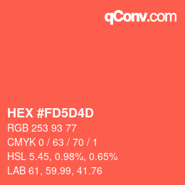 カラーコード: HEX #FD5D4D | qconv.com