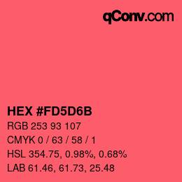 カラーコード: HEX #FD5D6B | qconv.com
