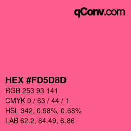 カラーコード: HEX #FD5D8D | qconv.com