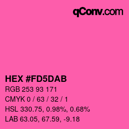 颜色代码: HEX #FD5DAB | qconv.com