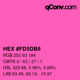 カラーコード: HEX #FD5DB8 | qconv.com