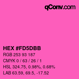 カラーコード: HEX #FD5DBB | qconv.com