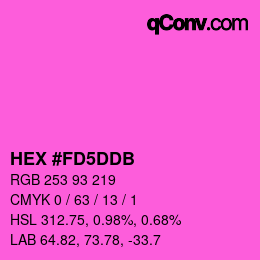カラーコード: HEX #FD5DDB | qconv.com