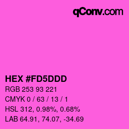 カラーコード: HEX #FD5DDD | qconv.com