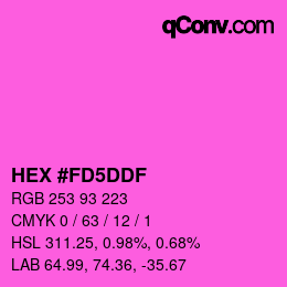 カラーコード: HEX #FD5DDF | qconv.com