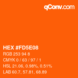 Color code: HEX #FD5E08 | qconv.com